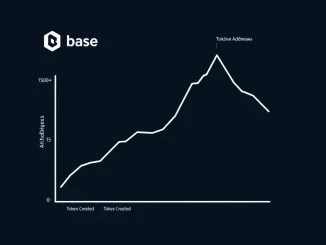 Graph showing Base network active addresses declining while token creation surges, highlighting a key crypto trend.