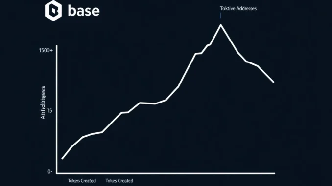 Base Network Active Addresses Plunge to 18-Month Low Despite Explosive Token Issuance Graph showing Base network active addresses declining while token creation surges, highlighting a key crypto trend.