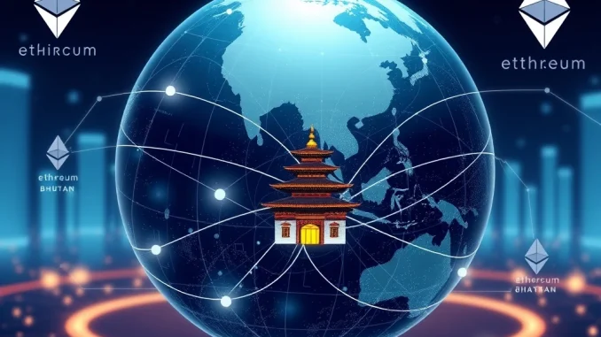 Bhutan's sovereign wealth fund strategic Ethereum investment visualized through blockchain analytics