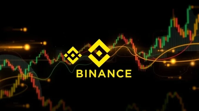 Binance Perpetual Futures: Strategic Expansion with BIRB and GWEI Listings Binance cryptocurrency exchange logo with abstract financial data streams, representing new BIRB and GWEI perpetual futures listings.