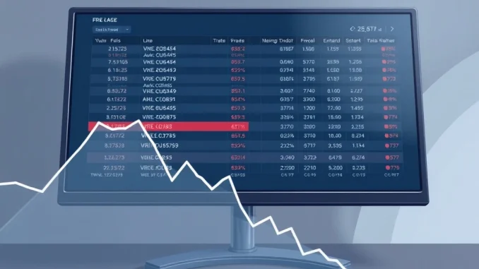Illustration of a crypto exchange interface showing delisted margin trading pairs against Bitcoin.