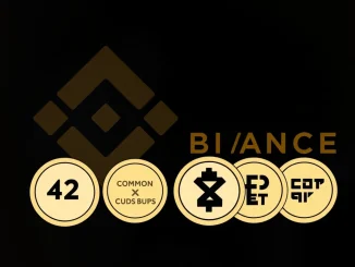 Illustration of Binance delisting four perpetual futures contracts for 42, COMMON, CUDIS, and EPT tokens.