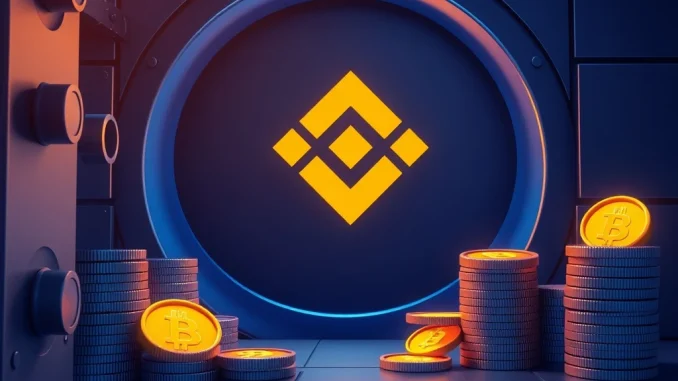Pivotal Shift: Binance Converts $1B SAFU User Protection Fund From Stablecoins to Bitcoin Binance SAFU fund conversion from stablecoins to Bitcoin for user protection illustrated as a secure vault transition.