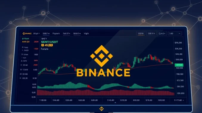 Binance SENT/USDT perpetual futures trading interface with 40x leverage indicators