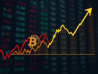 Bitcoin price drop versus gold rebound chart showing safe haven asset shift