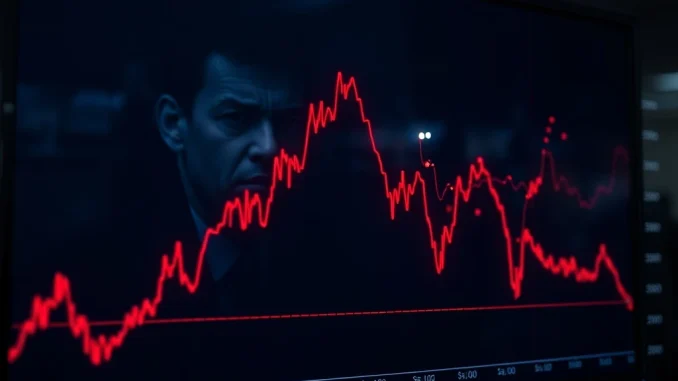 Chart showing Bitcoin's sharp price drop and market liquidations in January 2026.