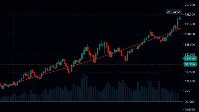 Bitcoin price chart showing EMA cross technical analysis signaling potential market reversal