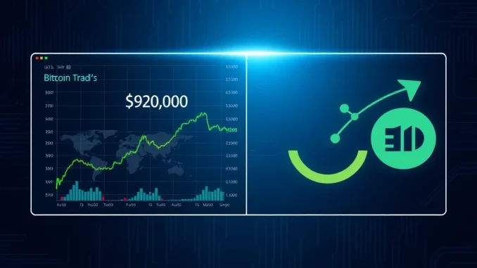 Bitcoin price chart holding at $92K as ETF inflows offset global trade tension risks