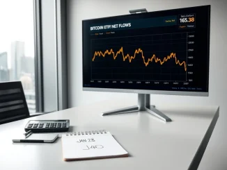 Data visualization showing spot Bitcoin ETF net outflows for a second consecutive day in January.