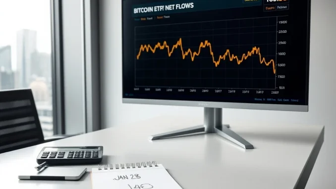 Data visualization showing spot Bitcoin ETF net outflows for a second consecutive day in January.