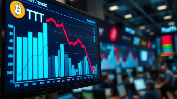 Data visualization showing Bitcoin ETF outflows and declining investment trends in cryptocurrency markets.