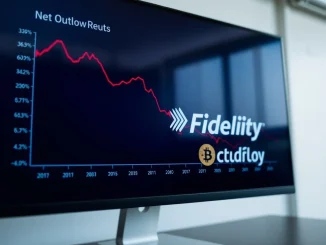 Chart showing significant spot Bitcoin ETF outflows from major financial institutions.