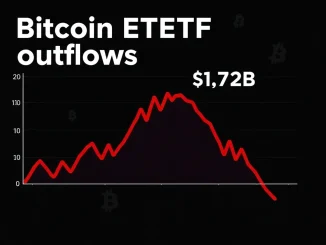Bitcoin ETF withdrawals chart showing $1.72 billion capital outflow during market fear spike