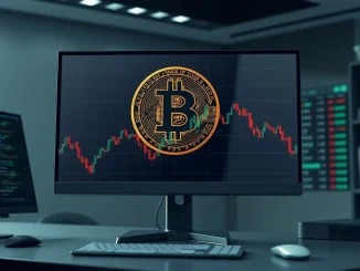 Bitcoin price chart analysis showing volatility amid dollar index decline and market uncertainty