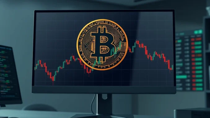 Bitcoin price chart analysis showing volatility amid dollar index decline and market uncertainty