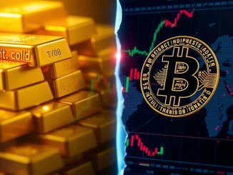 Bitcoin vs gold ratio analysis showing safe haven asset competition during market uncertainty