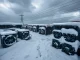 Bitcoin mining facility during severe winter storm showing impact on hashrate operations