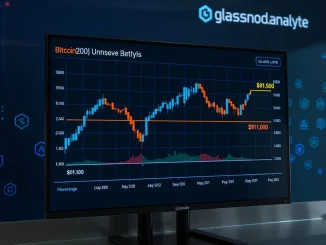 Bitcoin price analysis chart showing constrained movement between key resistance and support levels according to Glassnode data