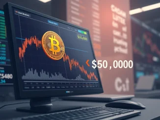 Bitcoin price chart analysis showing potential decline to $50,000 without new market catalyst