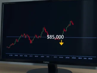 Bitcoin price chart analysis showing the critical $84,000 support level under pressure.