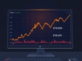 Bitcoin price chart showing a decline below $79,000 during a market correction.