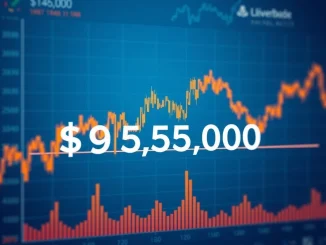 Bitcoin price chart showing decline below $95,000 threshold with market analysis indicators