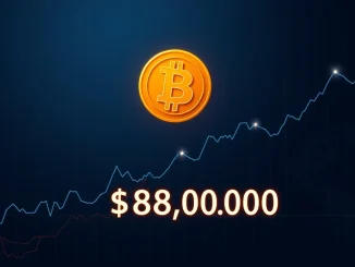Bitcoin price surges above $89,000 on a financial market chart.