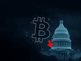 Bitcoin price drops due to US government shutdown fears and political uncertainty impacting cryptocurrency markets.