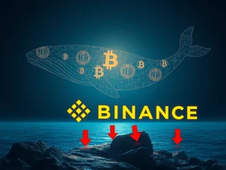 A Bitcoin whale transaction causing a multi-million dollar loss visualized as data moving to an exchange.