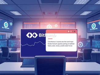 Bithumb exchange interface showing Hippo Protocol maintenance notification during network upgrade