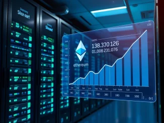 Bitmine ETH stake represented in a secure data center monitoring blockchain validation and network security.