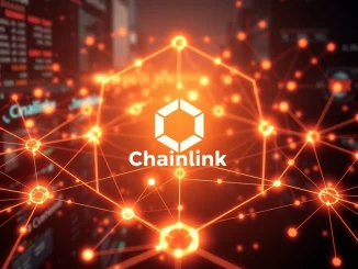 Chainlink's oracle network bridging blockchains with real-world financial data and institutions.