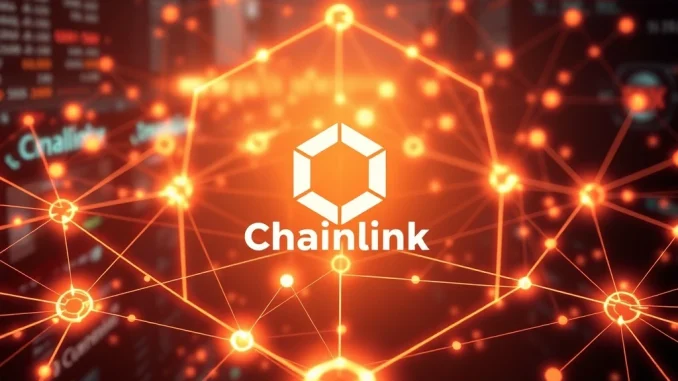 Chainlink's oracle network bridging blockchains with real-world financial data and institutions.