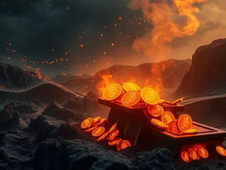Conceptual visualization of the BNB Chain's $1.3 billion token burn event reducing supply.