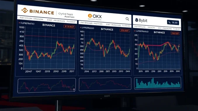 BTC Perpetual Futures Long/Short Ratios Reveal Surprising Market Sentiment Across Top Exchanges Real-time data visualization of BTC perpetual futures long/short ratios across three major cryptocurrency exchanges.
