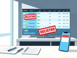 Illustration of Bybit exchange delisting SERAPH, XO, PSTAKE, and MASA spot trading pairs for traders.