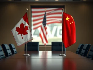 Canadian PM Mark Carney rejects a Canada-China free trade agreement following US tariff threats.