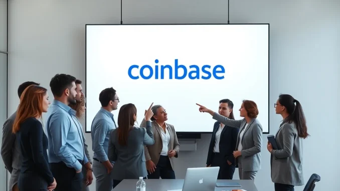 Coinbase Custom Stablecoins: The Revolutionary Service Empowering Businesses to Mint Their Own Digital Cash Business team reviewing Coinbase custom stablecoin service interface for issuing company digital currency.