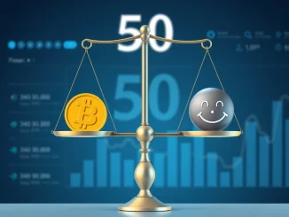 Crypto Fear & Greed Index at neutral 50 indicates balanced market sentiment between fear and greed