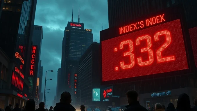 The Crypto Fear & Greed Index indicates a fearful cryptocurrency market sentiment at a score of 32.