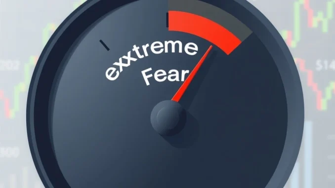 Illustration of the Crypto Fear & Greed Index gauge showing a shift from Extreme Fear to Fear.