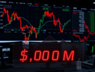 Visualization of $100 million cryptocurrency futures liquidation showing market volatility and price charts