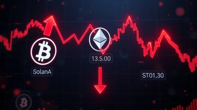 Crypto Futures Liquidations: Short Positions Suffer Staggering Losses in 24-Hour Market Shakeout Analysis of crypto futures liquidations showing short positions dominating Bitcoin, Ethereum, and Solana markets