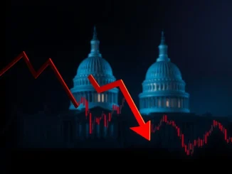 Cryptocurrency market crash visualization showing $100 billion loss amid US political tensions and Bitcoin price drop