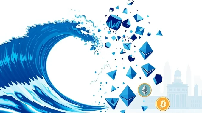 Visual metaphor showing the traditional crypto market cycle breaking apart as liquidity flows to Bitcoin and Ethereum.