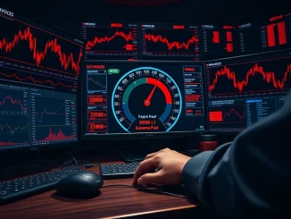 Analysis of crypto market sentiment stuck in extreme fear, showing fear and greed index and charts.