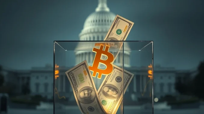 A crypto Super PAC's holdings lose value as Bitcoin price drops, impacting political campaign funds.