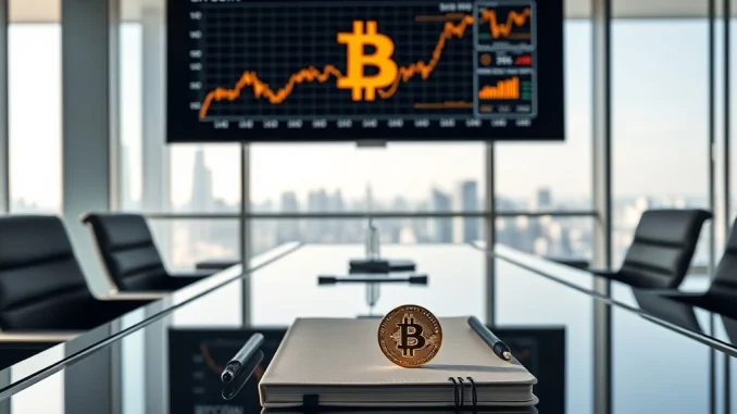 DDC Enterprise corporate Bitcoin investment strategy visualized in a modern boardroom.