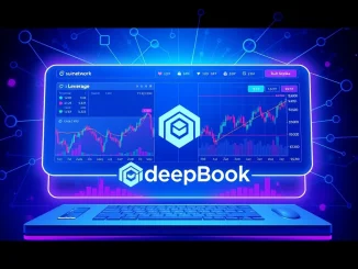 DeepBook Protocol margin trading interface on Sui Network showing leverage options and cryptocurrency charts