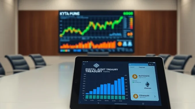 Digital Asset Treasury's $49 billion cryptocurrency investment strategy and portfolio growth visualization
